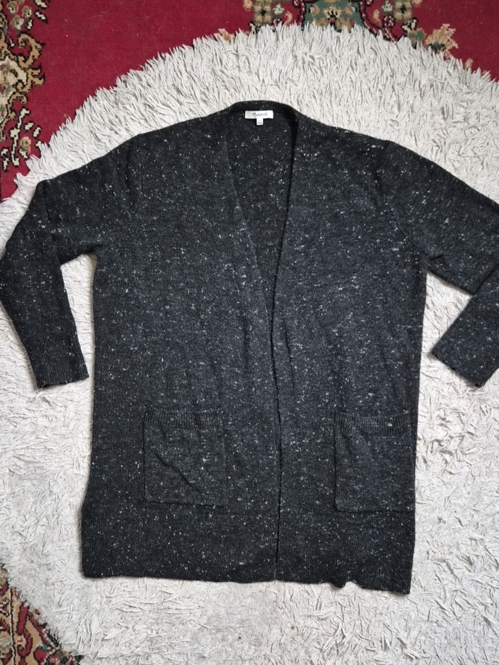 Womens Madewell Cardigan Sweater Open Front Wool Blend Size Large L Fall Winter